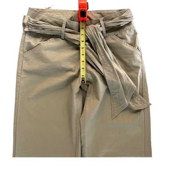 22 Khaki Wide Leg Pants with Self-Tie Belt Size 8 - Picture 5 of 9